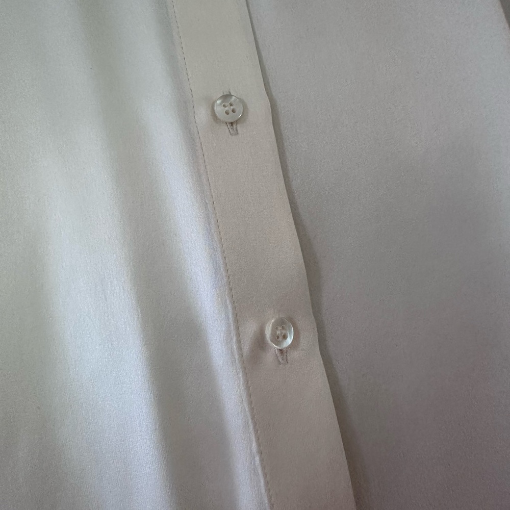 Pure Collection Short Sleeve 100% Silk Ivory Blouse - Picture 6 of 7